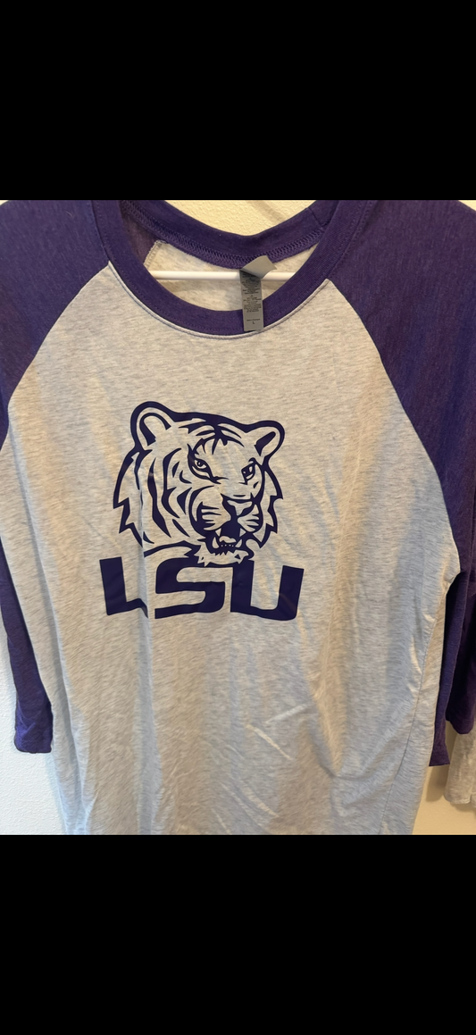Gray/Purple Sleeves Medium LSU