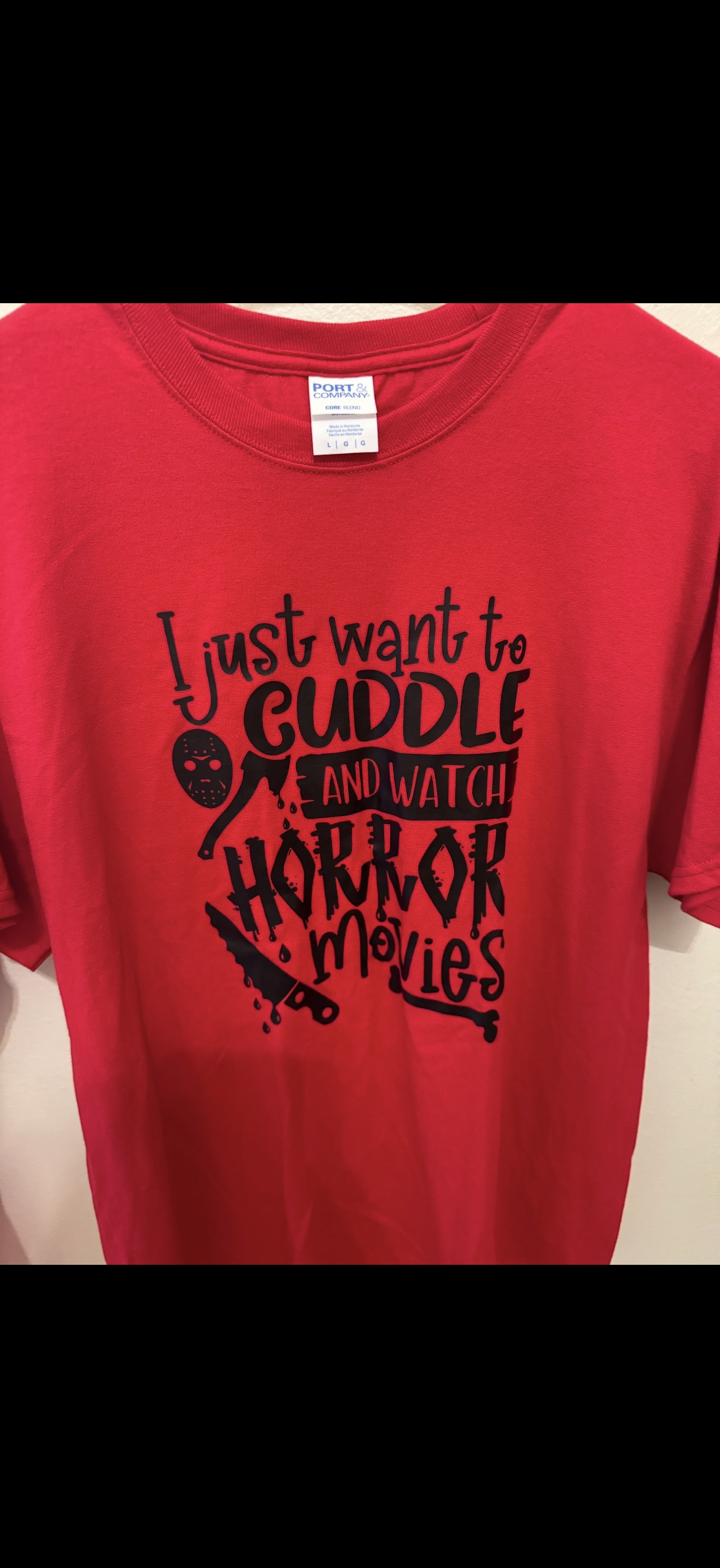 Red Large Cuddle & Watch Horror Movies