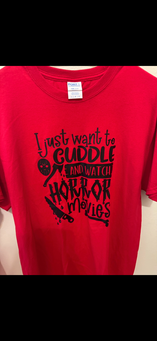Red Large Cuddle & Watch Horror Movies