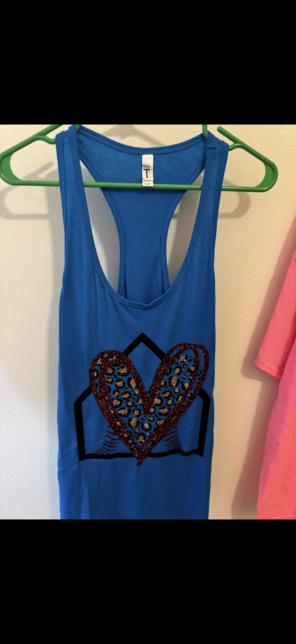 Blue 2XL Softball Tank Top