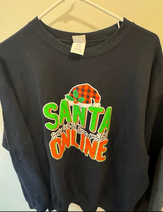 Black XL Santa Online Sweatshirt