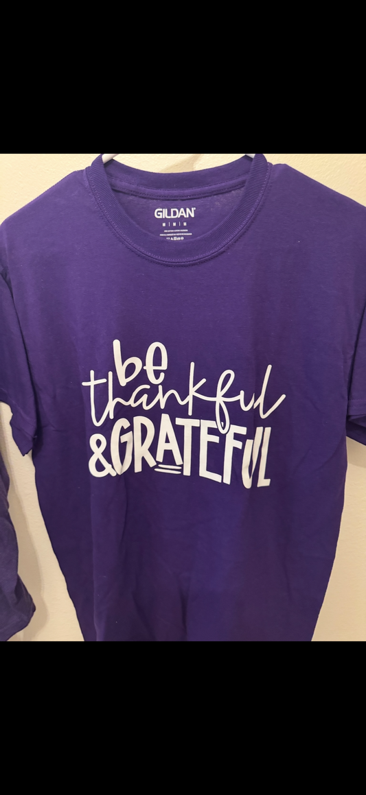Purple Medium Be Thankful & Grateful