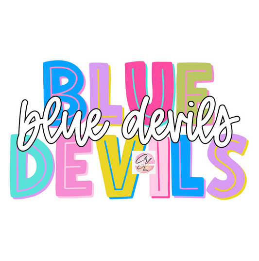 Block Letter Blue Devils