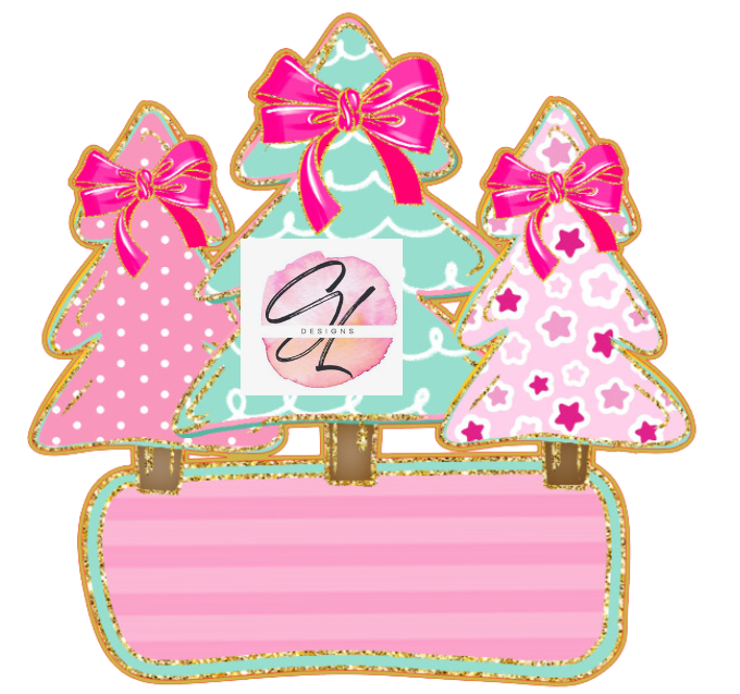 Personalized Pink Christmas Trees