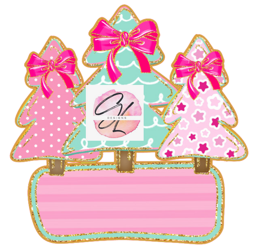 Personalized Pink Christmas Trees