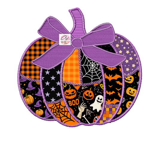 Faux Embroidery Pumpkin