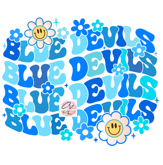 Floral Blue Devils