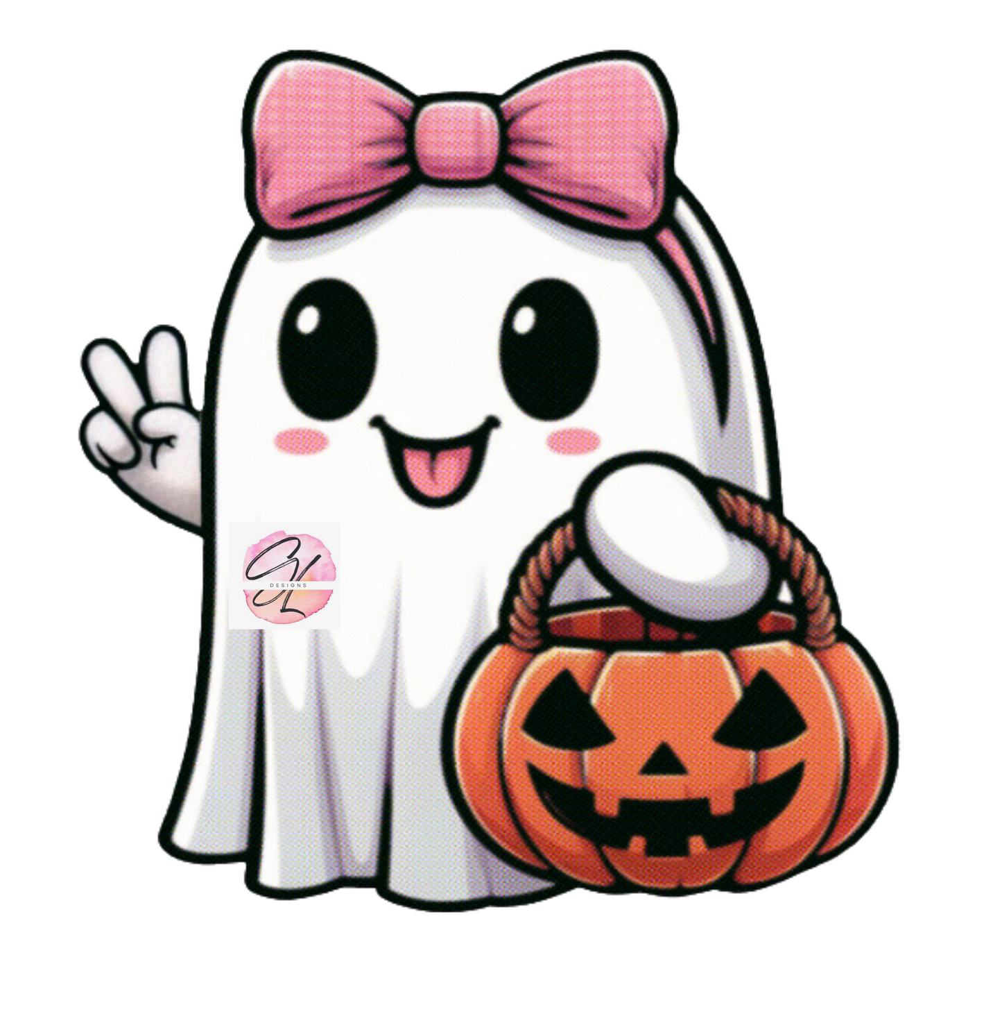 Girl Ghost with pumpkin