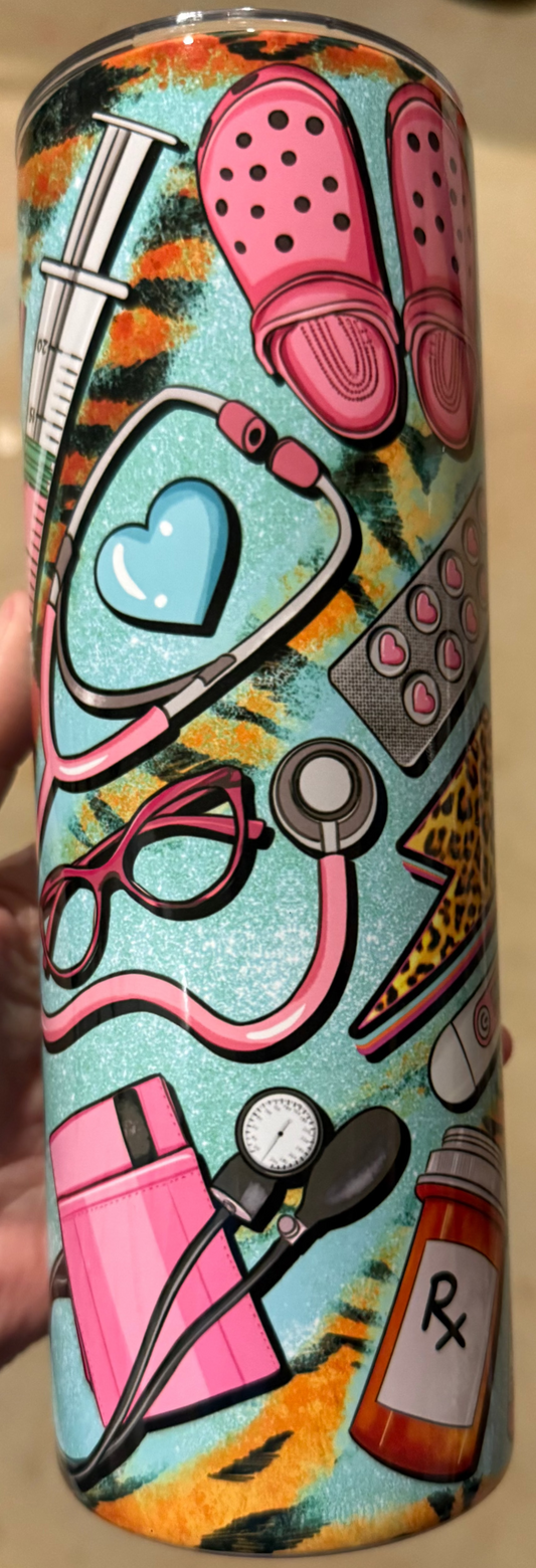 20oz Teal Nurse Tumbler