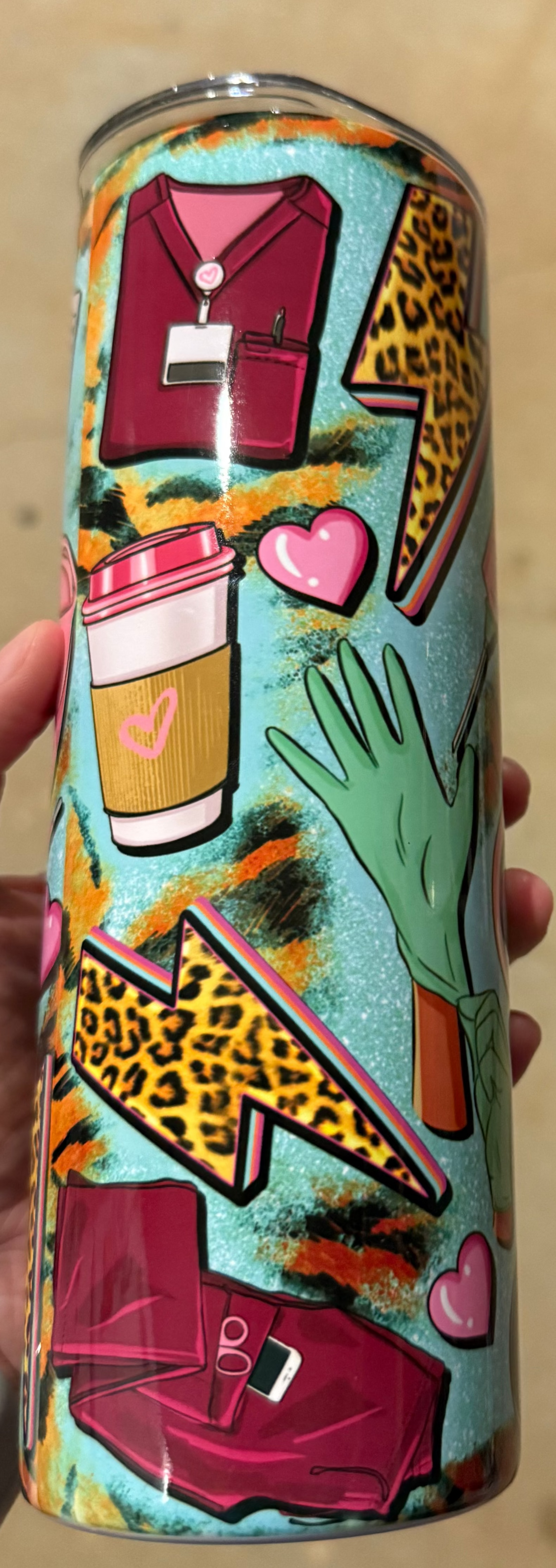 20oz Teal Nurse Tumbler