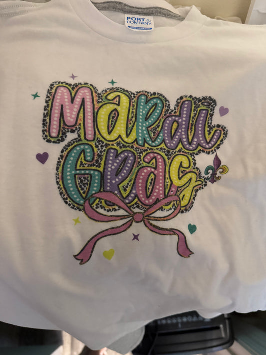 Youth Small White Mardi Gras