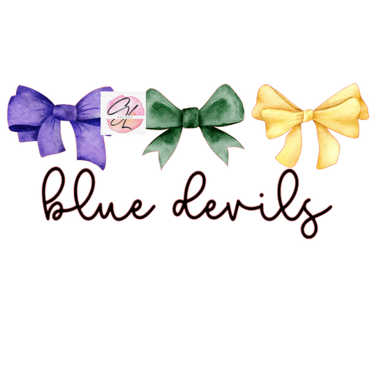 Blue Devils Mardi Gras Bows
