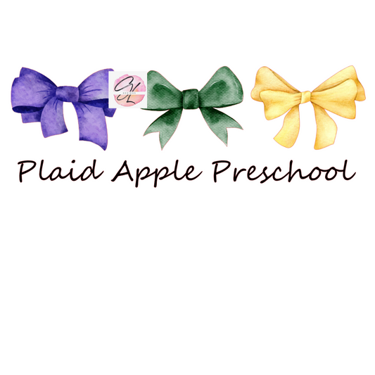 Plaid Apple Preschool Mardi Gras Bead Dogs