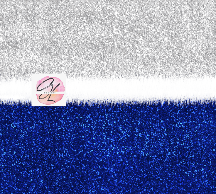 Custom Silver Blue Glitter