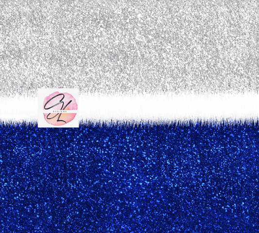 Custom Silver Blue Glitter