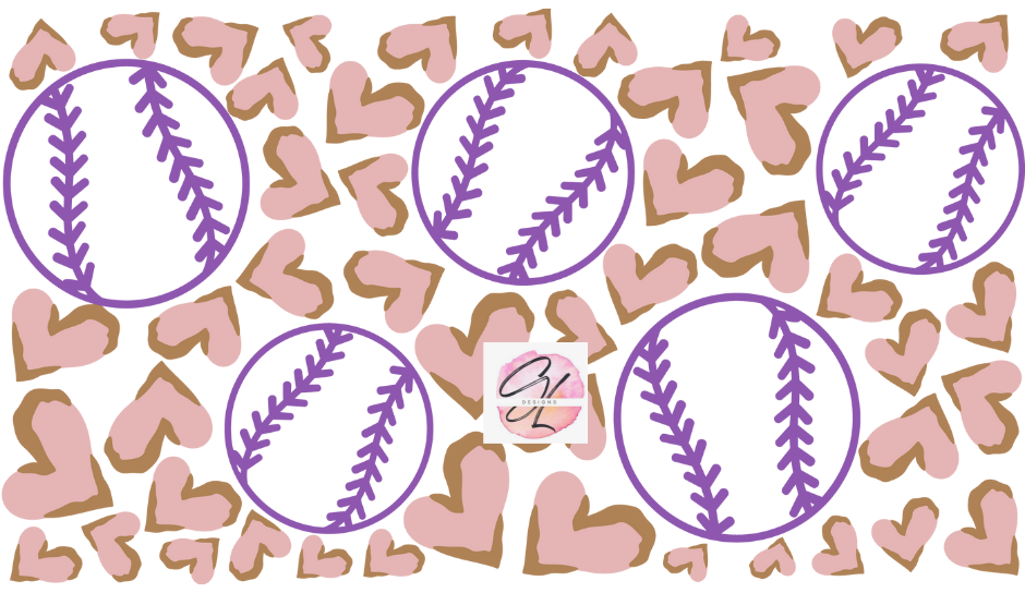 Softball Leopard Hearts