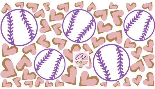 Softball Leopard Hearts