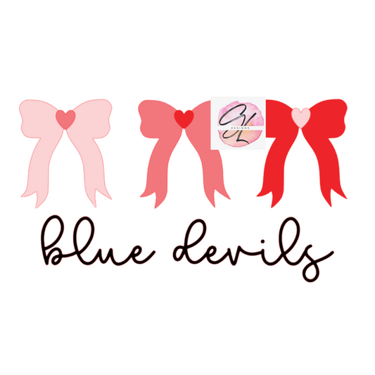 Valentine Bows Blue Devils