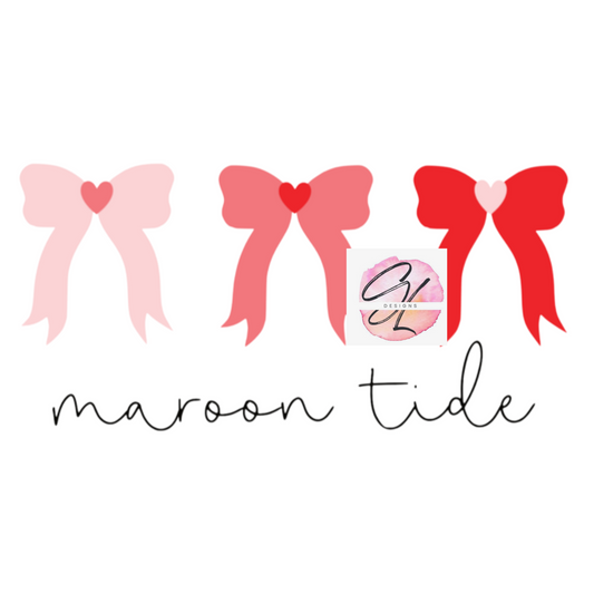 Valentine Bows Picayune Maroon Tide
